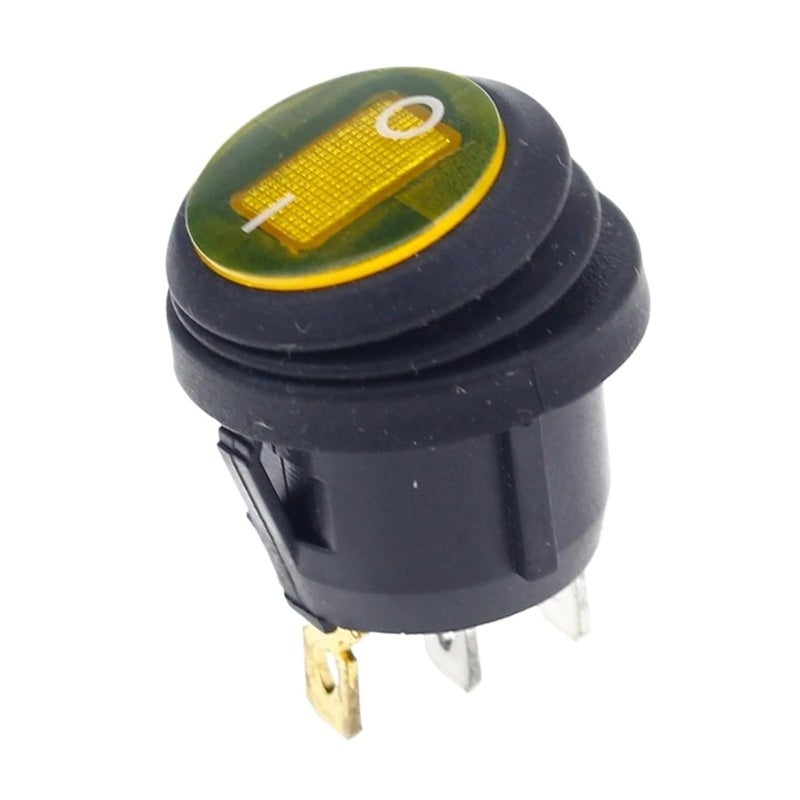 مفتاح الصخور الأزرق 220 فولت المقاوم للماء SPST تشغيل وإيقاف للسيارة والقارب وإضاءة LED المستديرة - Image 1